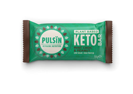Pulsin_Choc Mint & Peanut Keto Bar 50g-Pack of 18