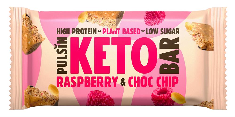 Pulsin_Raspberry Choc Chip Keto Bar 50g-pack of 18