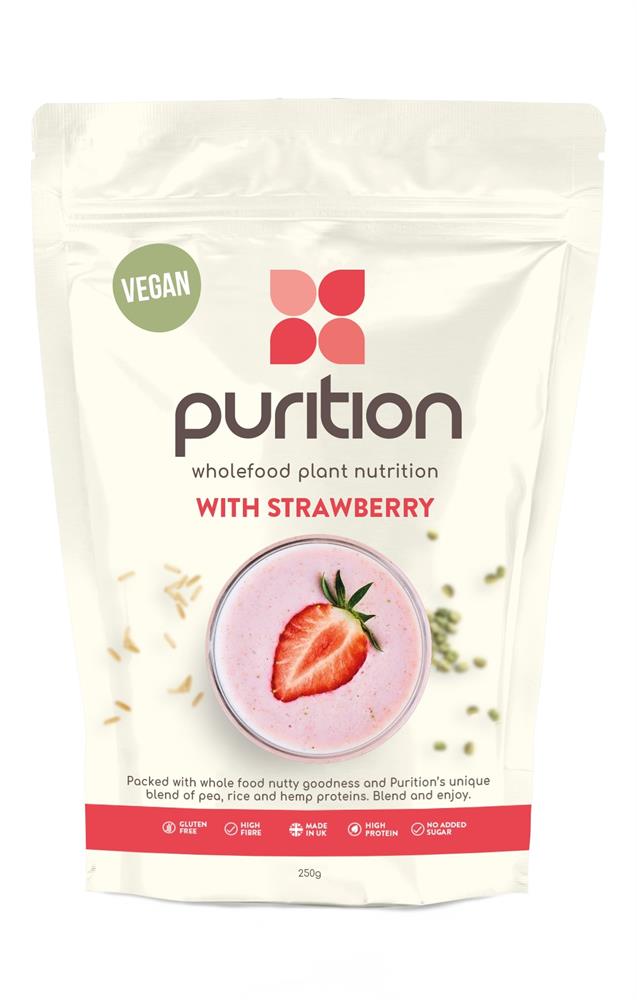 Purition_Vegan Nutrition with protein Strawberry 250g