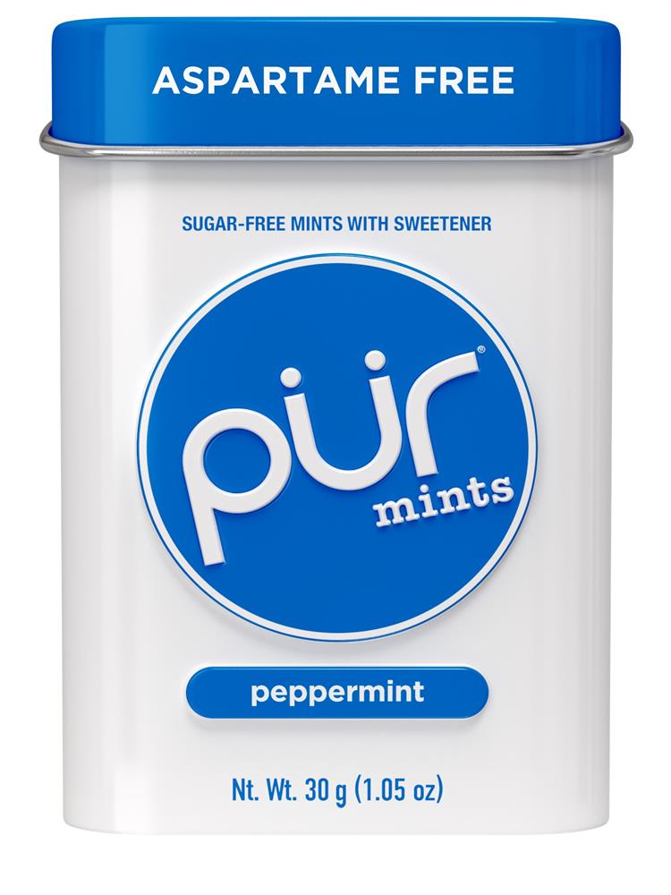 Pur Gum_ASPARTAME FREE MINTS - Peppermint 30g Tin-Pack of 12