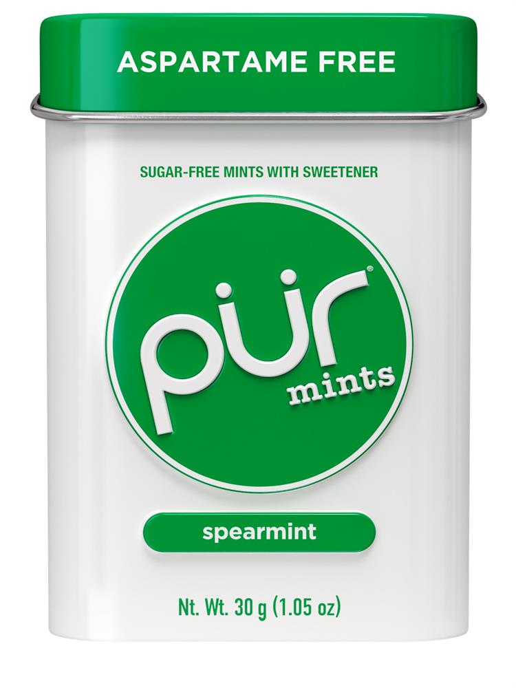 Pur Gum_ASPARTAME FREE MINTS - Spearmint 30g Tin-Pack of 12
