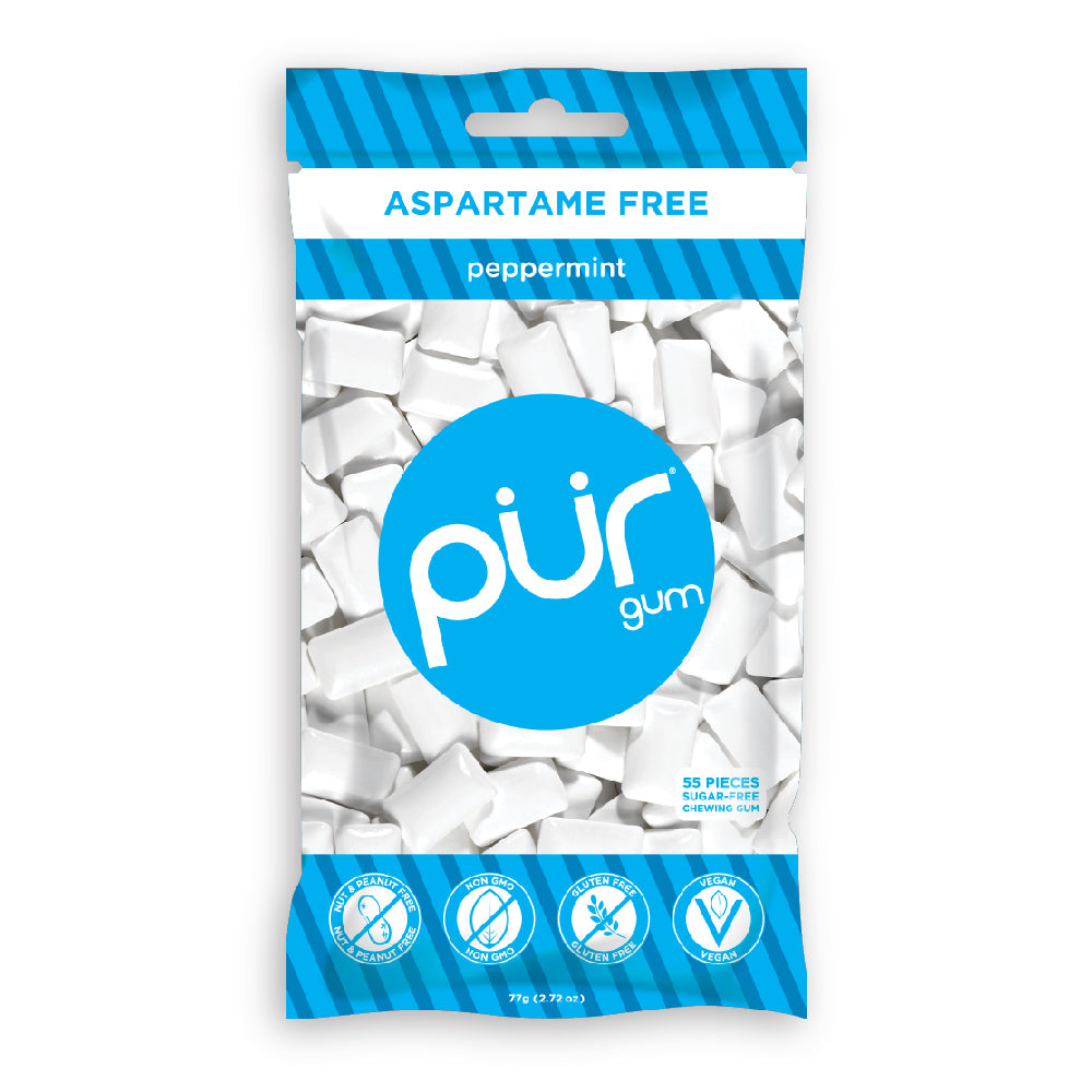 Pur Gum_ASPARTAME FREE - PUR Gum Peppermint 77g Bag
