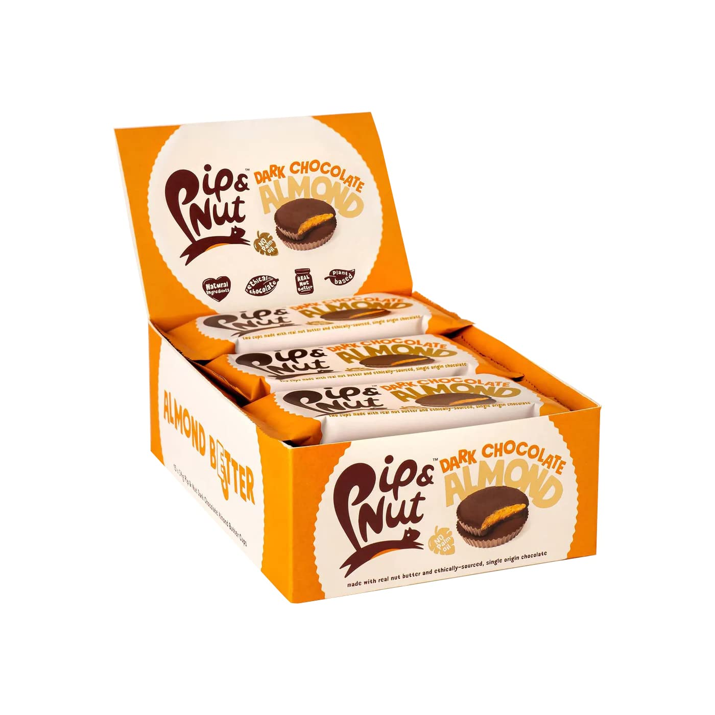 Pip & Nut Chocolate Nut Butter Cups 15x34g Milk Chocolate Peanut