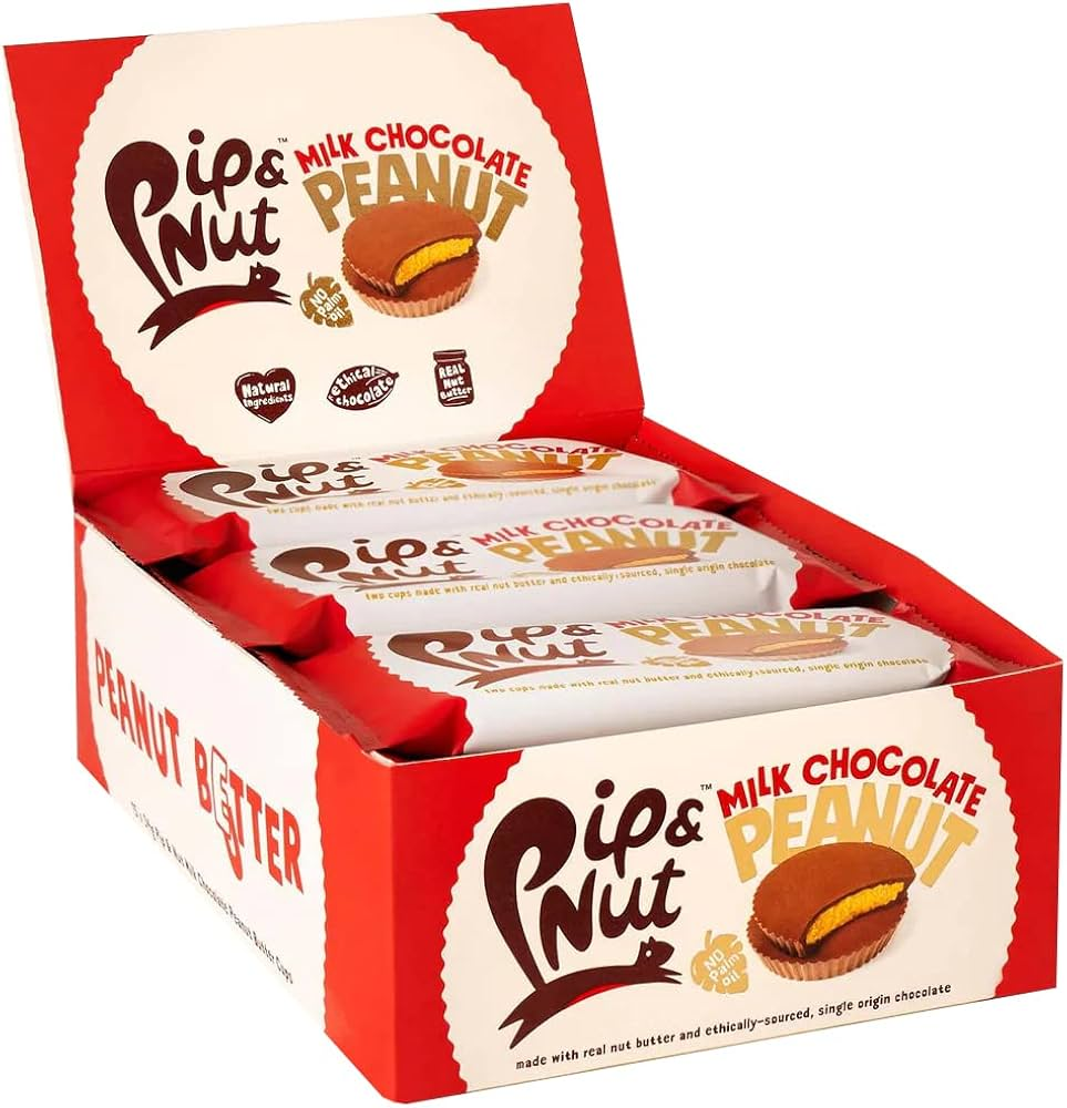 Pip & Nut Chocolate Nut Butter Cups 15x34g Milk Chocolate Peanut