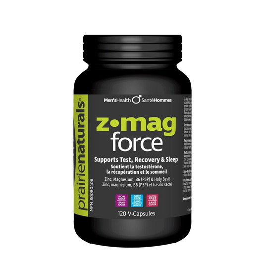 Prairie Naturals Z?Mag-Force Zinc, Magnesium Aspartate, P5P (B6), & Holy Basil Extract 120 Veg Caps