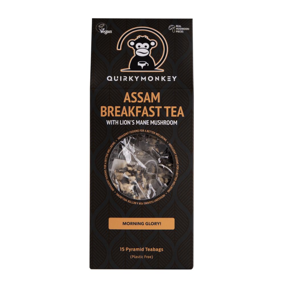 Quirky Monkey_Assam Breakfast Tea Lion's Mane x 15 Pyramid Teabag
