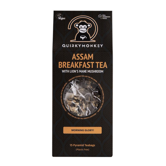 Quirky Monkey_Assam Breakfast Tea Lion's Mane x 15 Pyramid Teabag