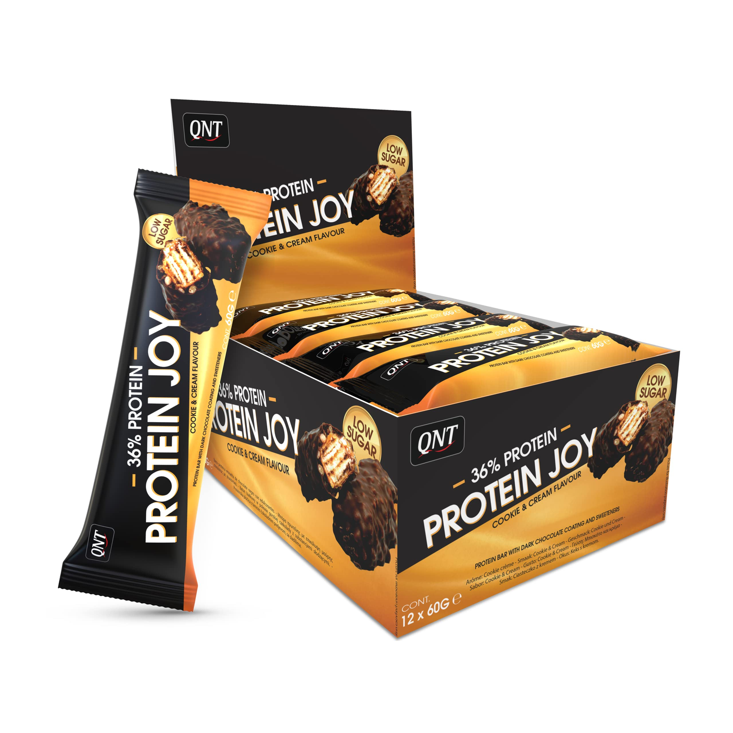 QNT Protein Joy Bar 36%  12x60g Caramel Cookie Dough