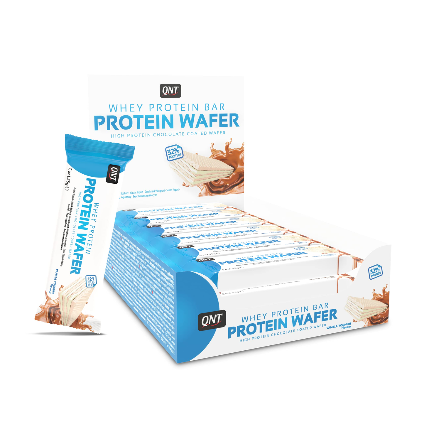 QNT Protein Wafer Bar 32%  12x35g Chocolate