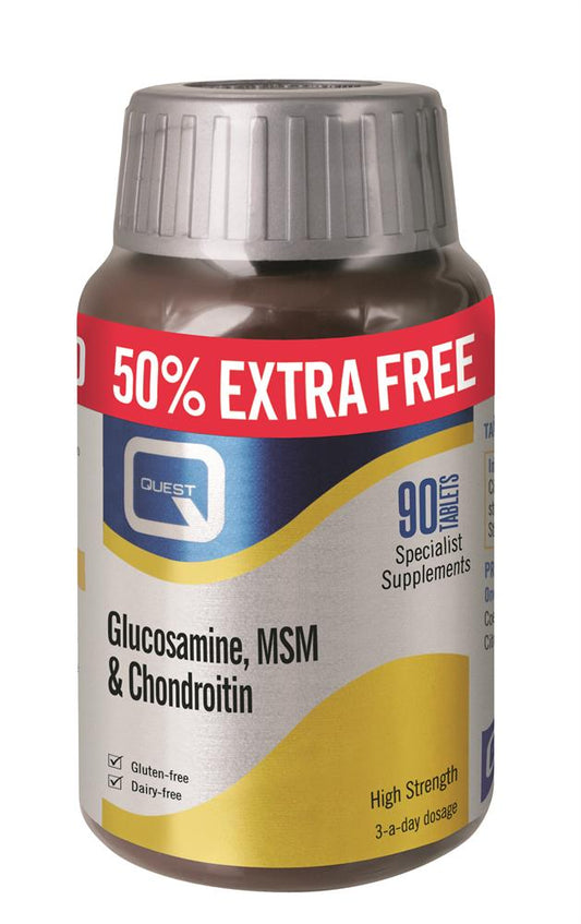 Quest_Glucosamine MSM & Chondroitin Extra Fill 60 + 30 Tablets