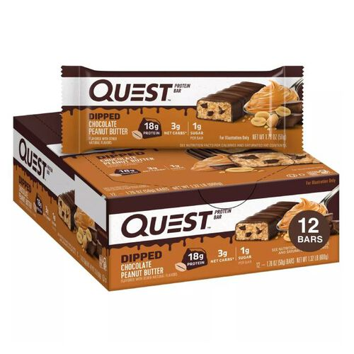 Quest Nutrition Protein Bar 12x60g Dipped Chocolate Peanut Butter