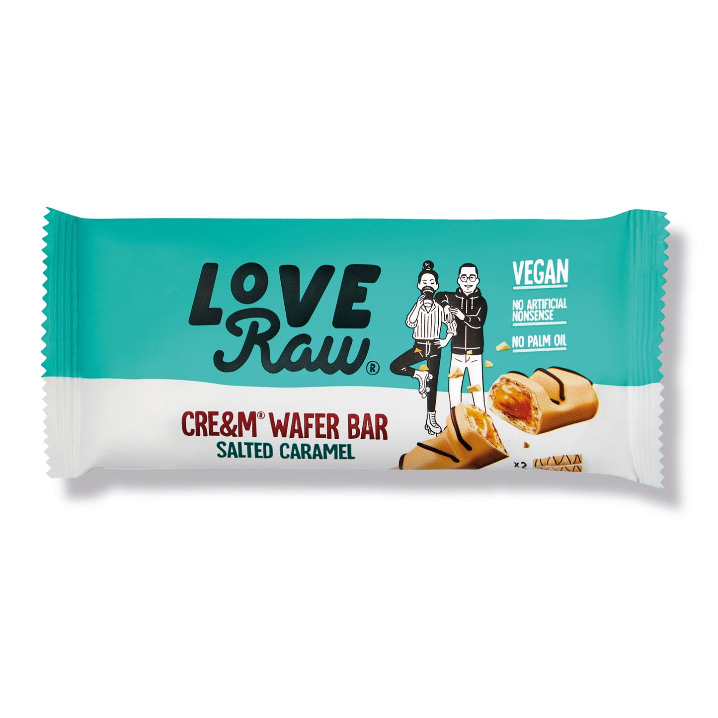 LoveRaw Vegan Cream Filled Wafer Bar 12x43g M:lk Choc