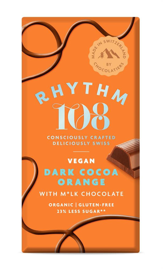 Rhythm 108_Chocolate Tablet Dark Cocoa Orange 100g-Pack of 3