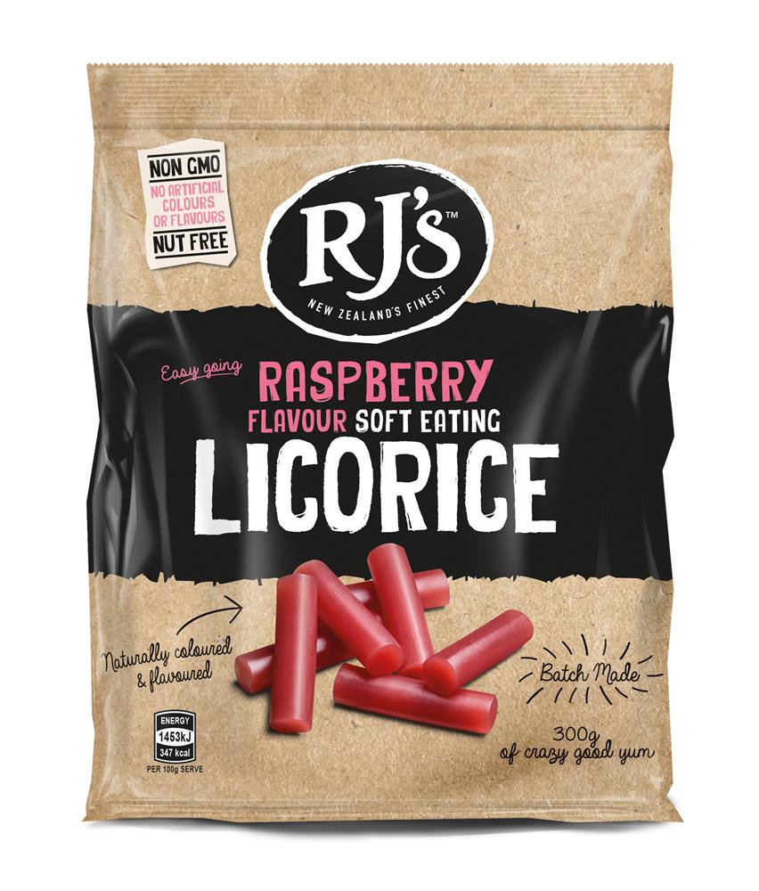 RJ Licorice_Natural Soft Eating Raspberry Licorice 300g