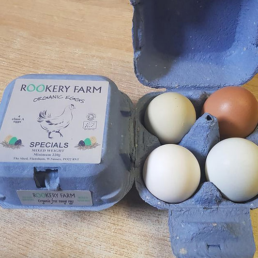 Rookery Farm_4 Mixed Special Org Free Range Eggs (Van & Pallet orders only)-pack of 2