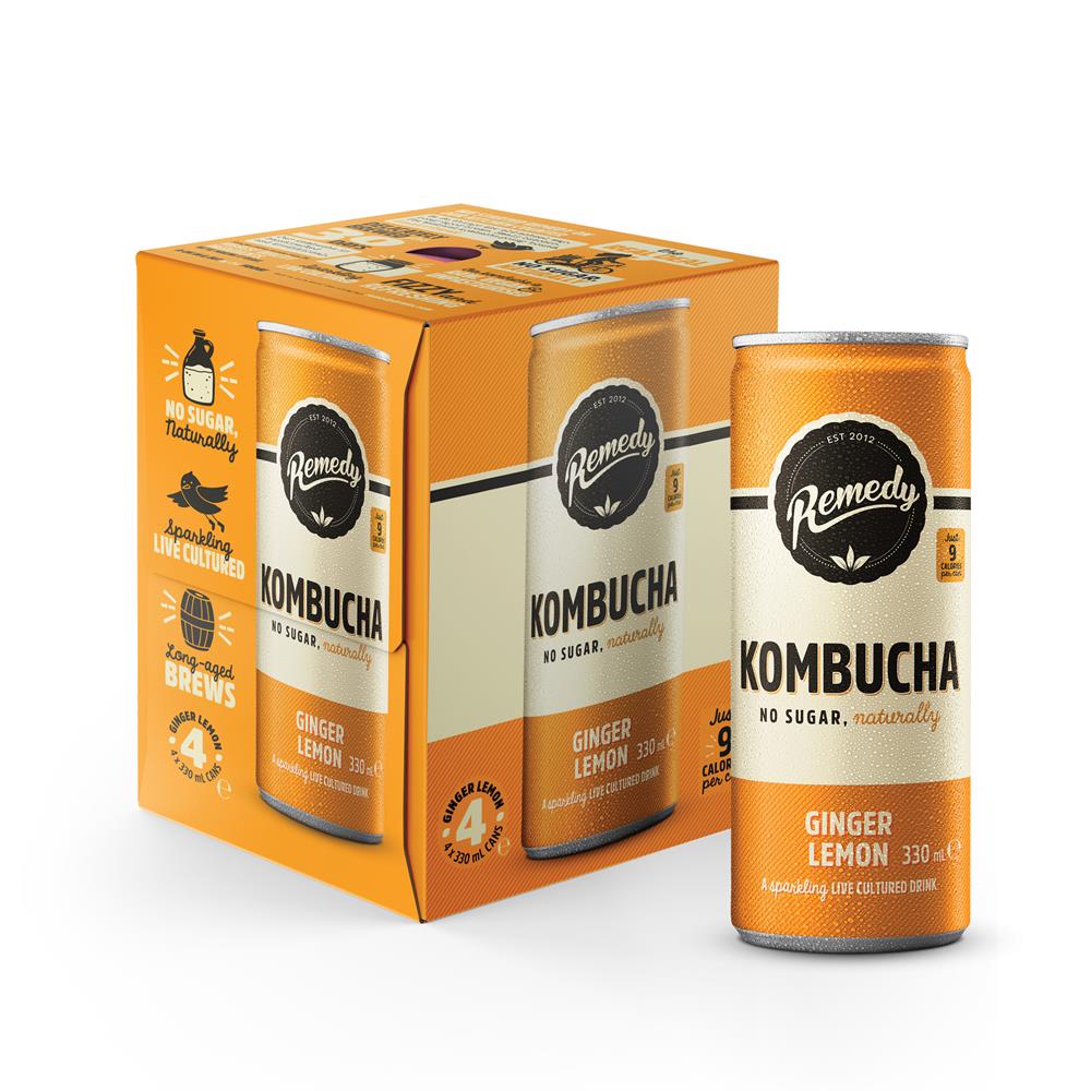 Remedy Kombucha_Ginger Lemon Multi pack 4x330ml