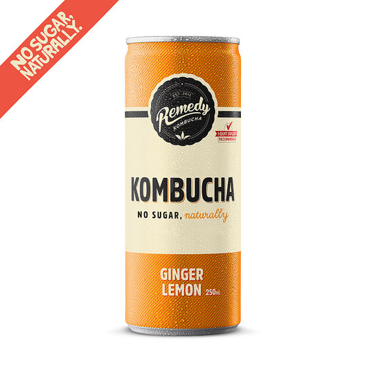 Remedy Kombucha_Kombucha Ginger Lemon 250ml-pack of 4