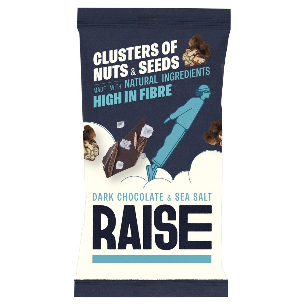 RAISE Snacks_Dark Chocolate & Sea Salt Clusters of Nuts and Seeds 35g-pack of 12