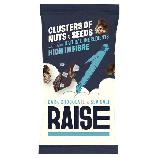 RAISE Snacks_Dark Chocolate & Sea Salt Clusters of Nuts and Seeds 35g-pack of 12