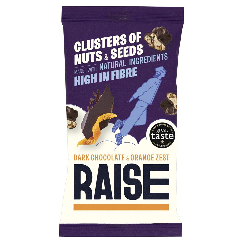 Dark Chocolate and Orange Clusters of Nuts and Seeds 35g-pack of 12