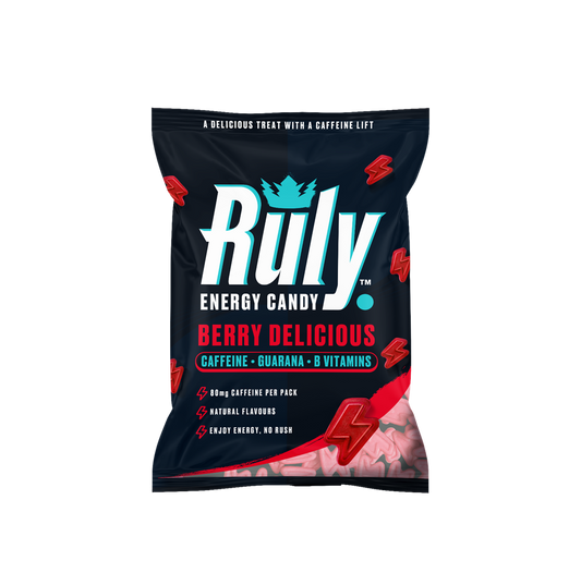 Ruly_Berry Energy Gummies 80mg Natural Caffeine Guarana B Vits. 42g-pack of 3