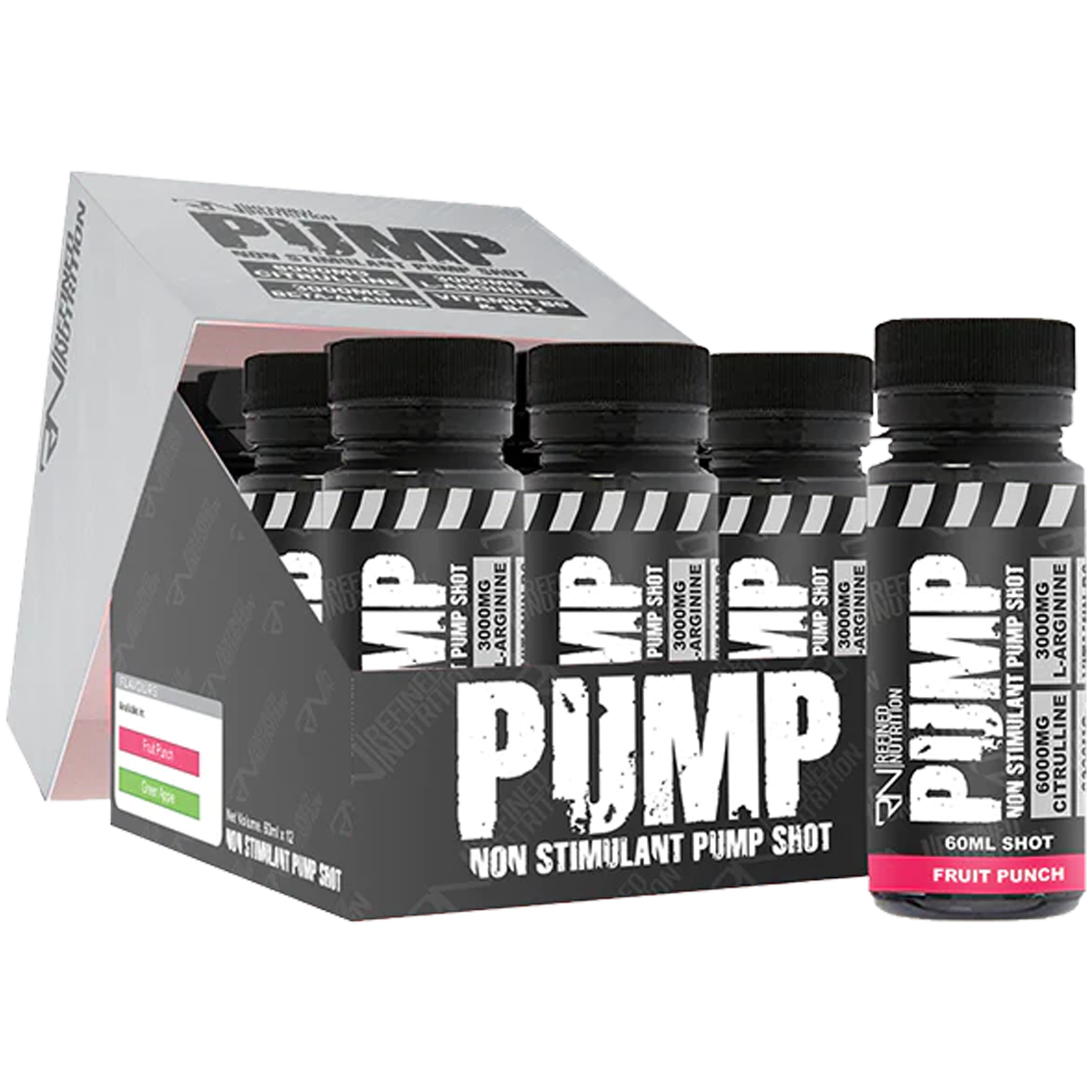 Refined Nutrition PUMP Pre-Workout Shots 12x60ml Fruit Punch