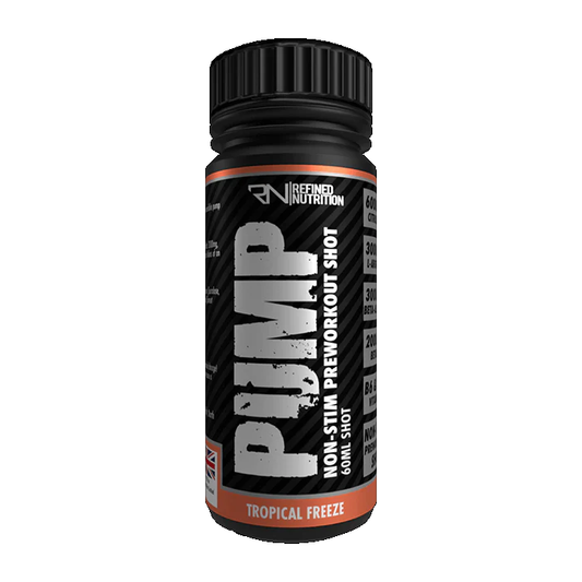 Refined Nutrition Pump Non-Stim Pre-workout Shots 12x60ml Tropical Freeze