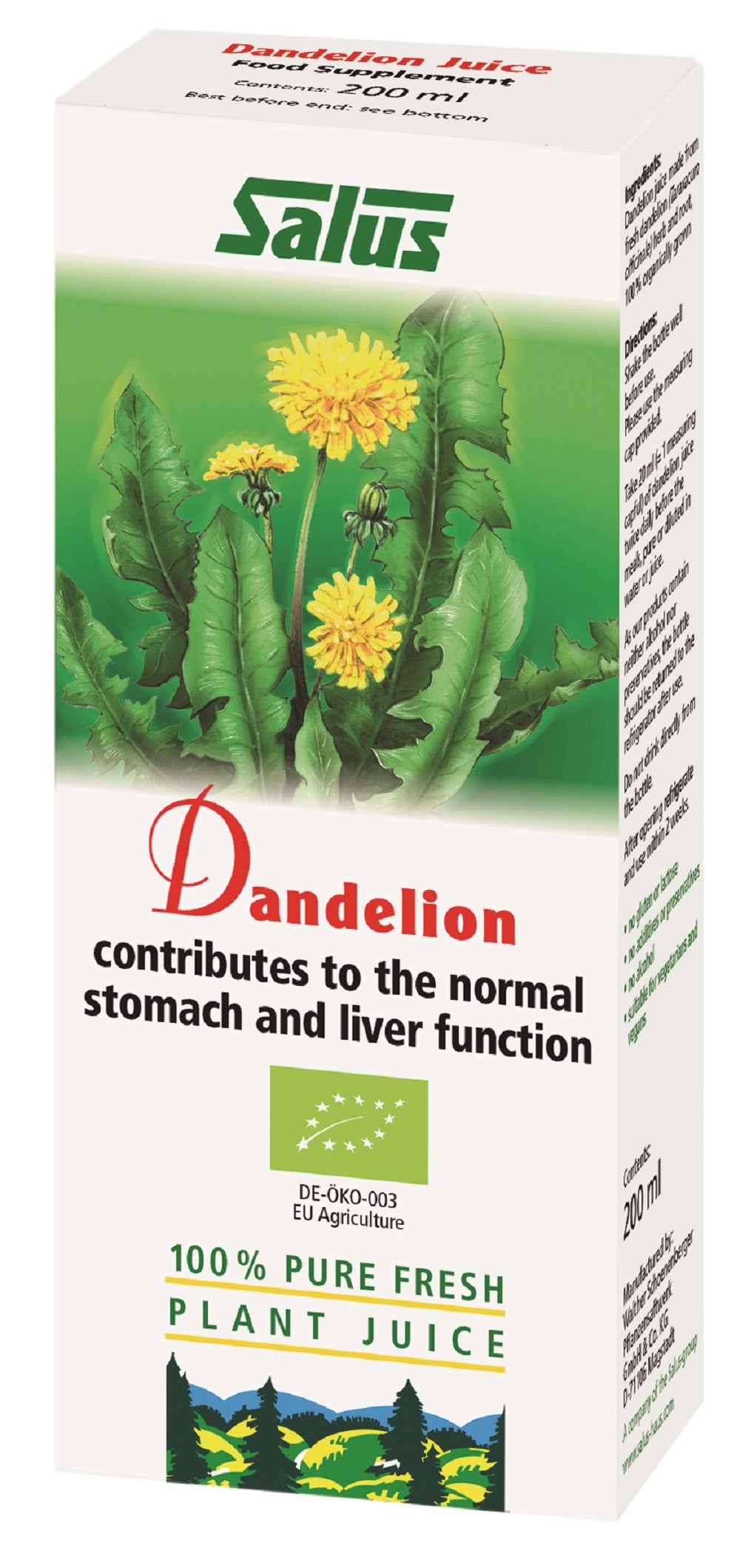 Salus_Dandelion Organic Fresh Plant Juice 200ml