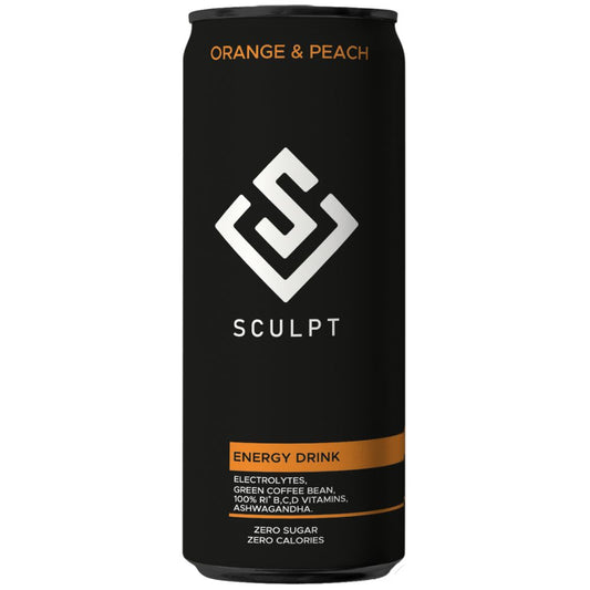 Sculpt_Ashwagandha Zero Sugar Energy Drink Orange & Peach 250mL-Pack of 3