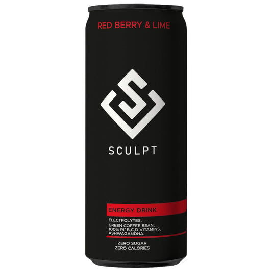 Sculpt_Ashwagandha Zero Sugar Energy Drink Red Berry & Lime 250mL-Pack of 3