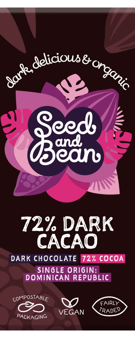 Seed & Bean_Organic Extra Dark Choc 72% Trinitario Bar 75g-pack of 5