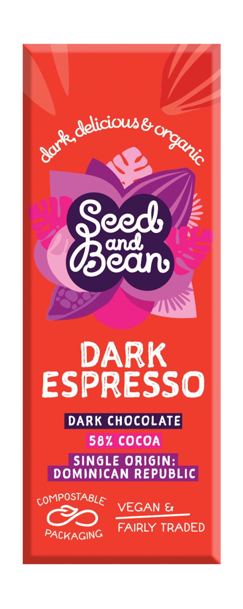 Seed & Bean_Dark 58% Espresso Chocolate Bar 25g-Pack of 30