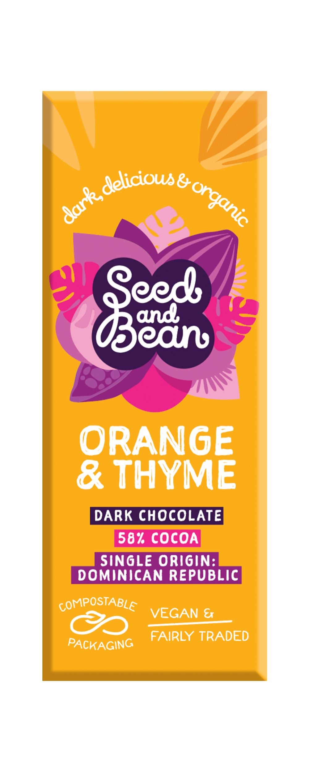 Seed & Bean_Dark 58% Orange & Thyme Bar 25g-pack of 30