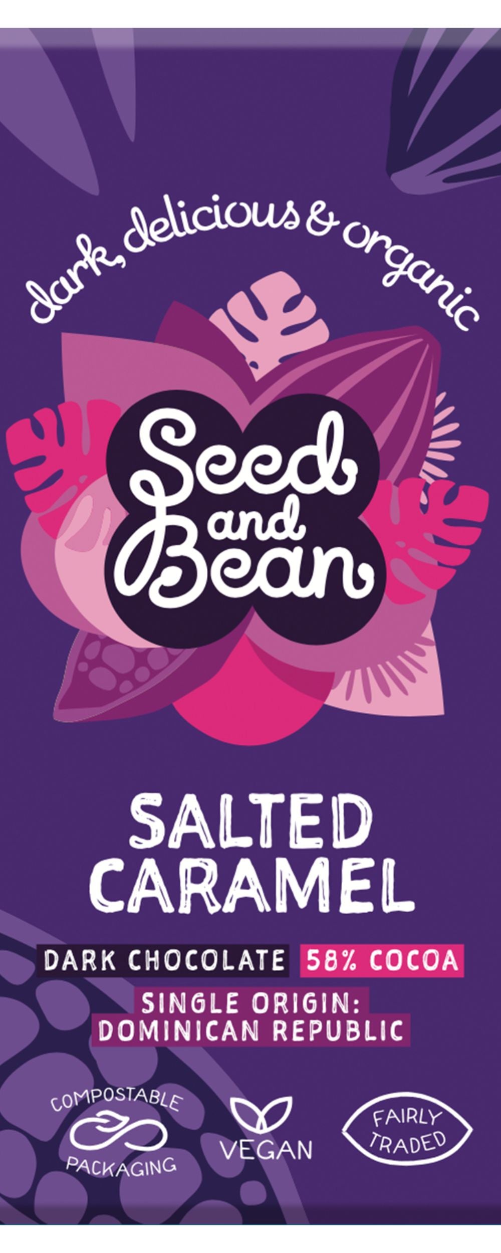 Seed & Bean_Organic Dark 58% Salted Caramel 75g-pack of 5