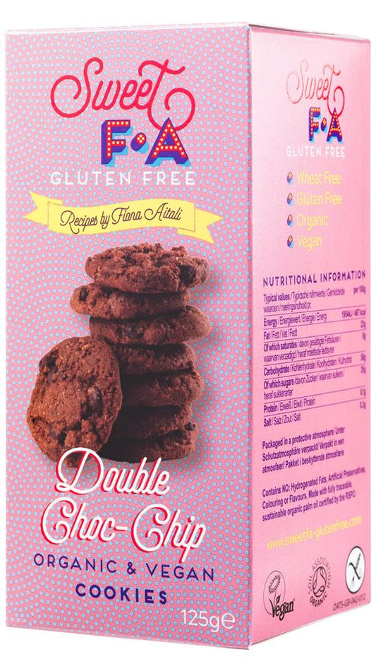 Sweet FA_Organic Gluten-free and Vegan Double Chocolate Chip Cookies 125g-pack of 2