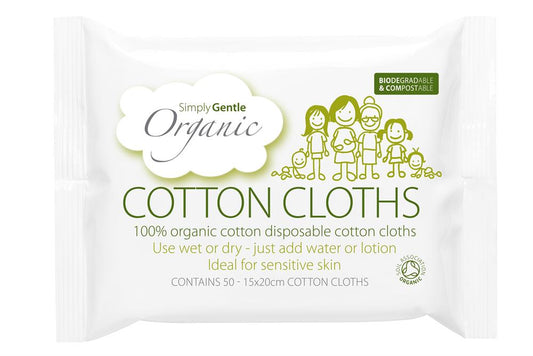 Simply Gentle_Cotton Cloths x 50 Wipes
