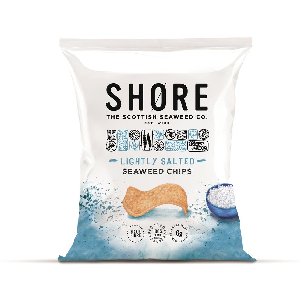 Shore Scottish Seaweed_Seaweed Chips - Sea Salt 25g-Pack of 6