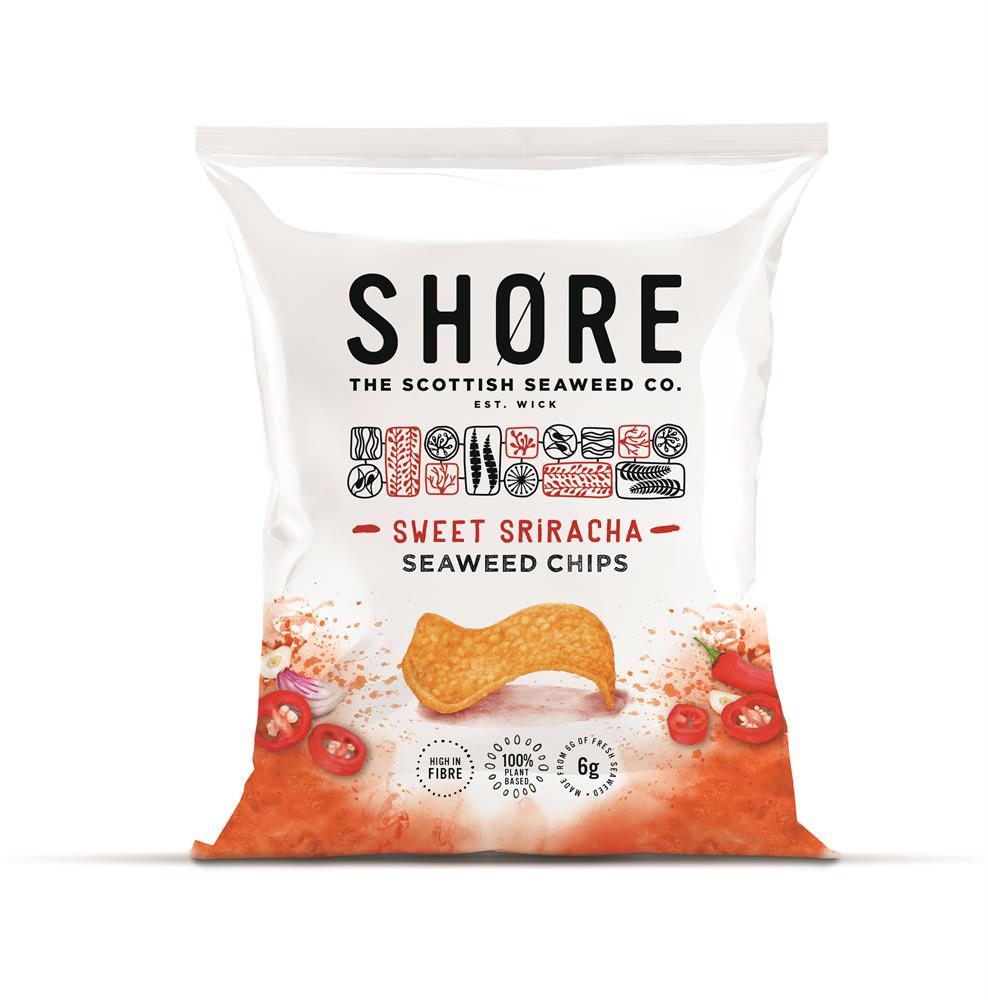Shore Scottish Seaweed_Seaweed Chips - Sweet Sriracha 25g-Pack of 6