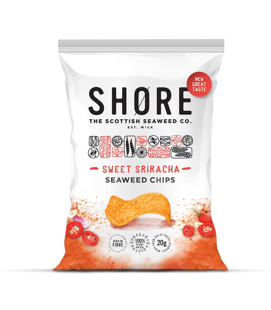Shore Scottish Seaweed_Seaweed Chips - Sweet Sriracha - 80g-pack of 6