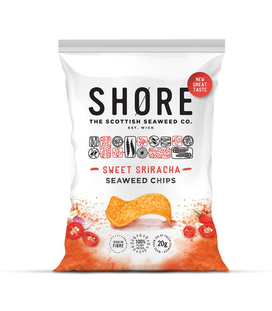 Shore Scottish Seaweed_Seaweed Chips - Sweet Sriracha - 80g-pack of 6