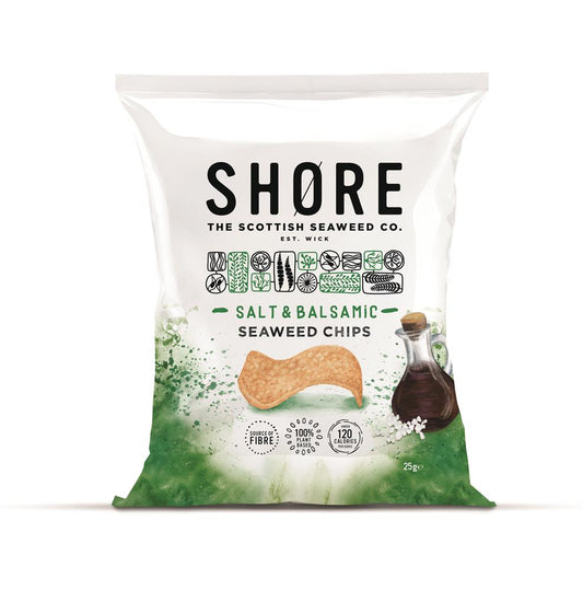 Shore Scottish Seaweed_Salt & Balsamic Seaweed Chips 25g-Pack of 6