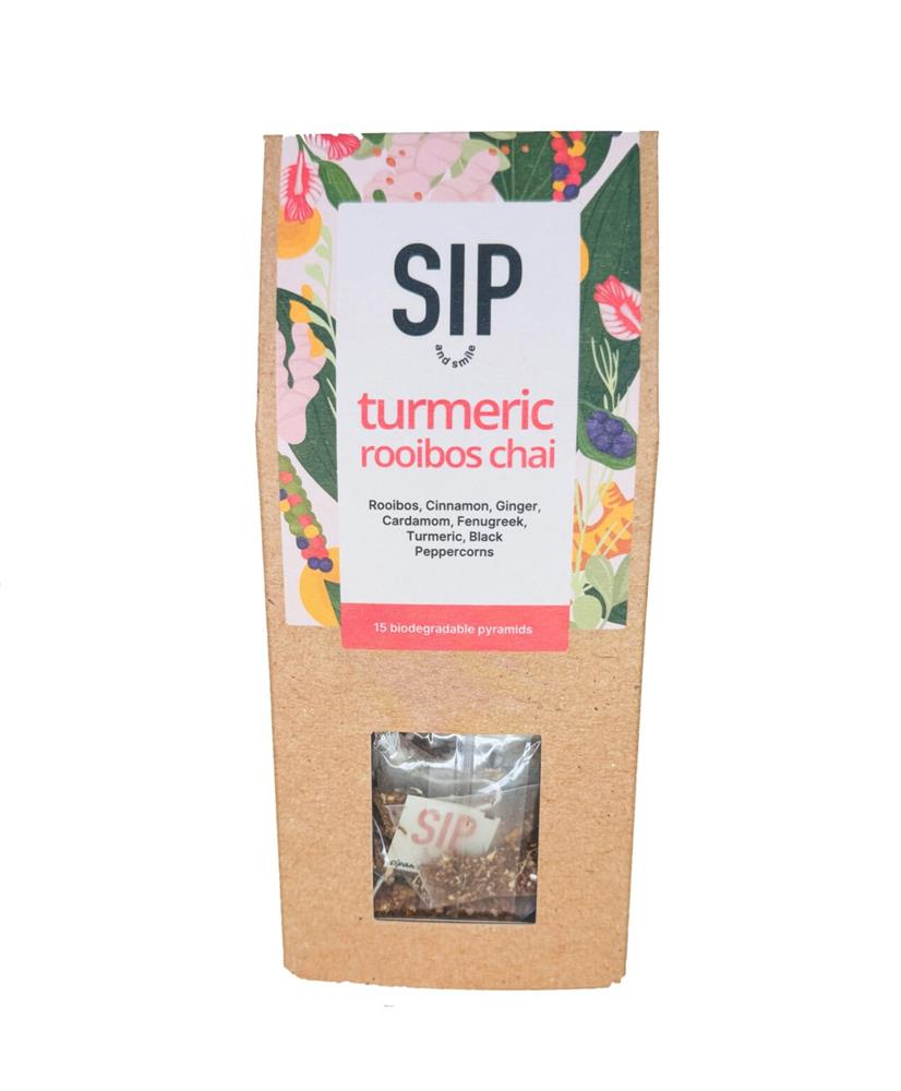 Sip and Smile_Turmeric Rooibos Chai 15 Pyramid Bags