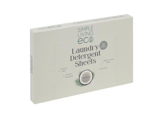 Simple Living Eco_Eco laundry sheets Coconut scent. Plant-based UK made.