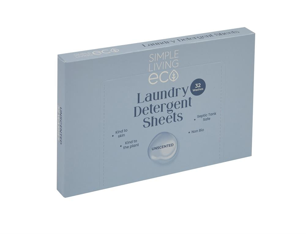 Simple Living Eco_Eco laundry sheets Unscented scent. Plant-based UK made.