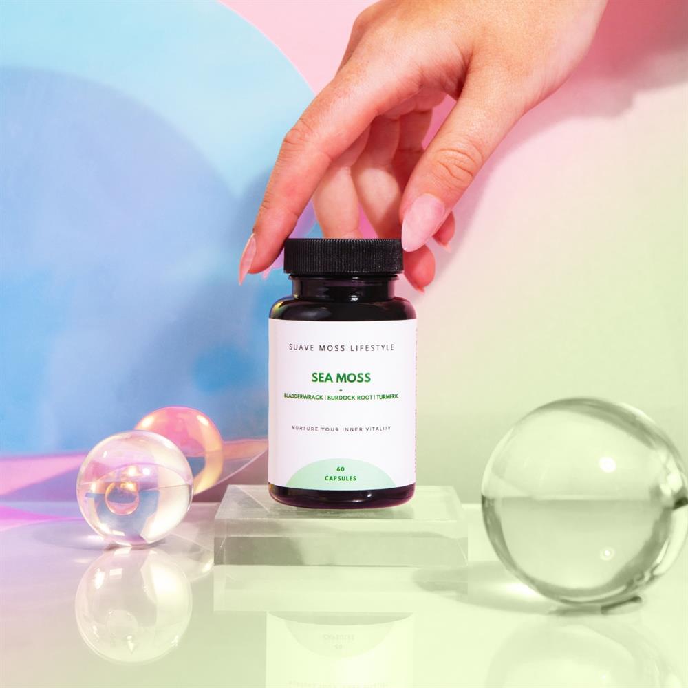 Suave Moss Lifestyle_Natural Sea Moss Turmeric Capsules Gluten Free Vegan 60Caps