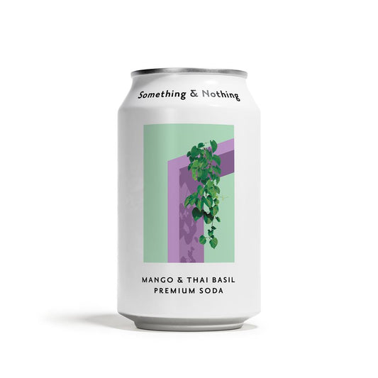 Something & Nothing_Mango & Thai Basil Premium Soda 330ml-Pack of 4