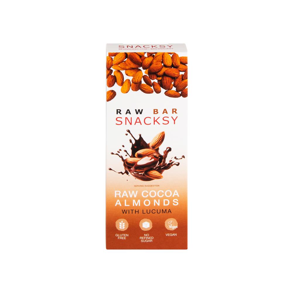 Snacksy_Raw Chocolate Alternative Almonds with Lucuma Bar 40g-pack of 2