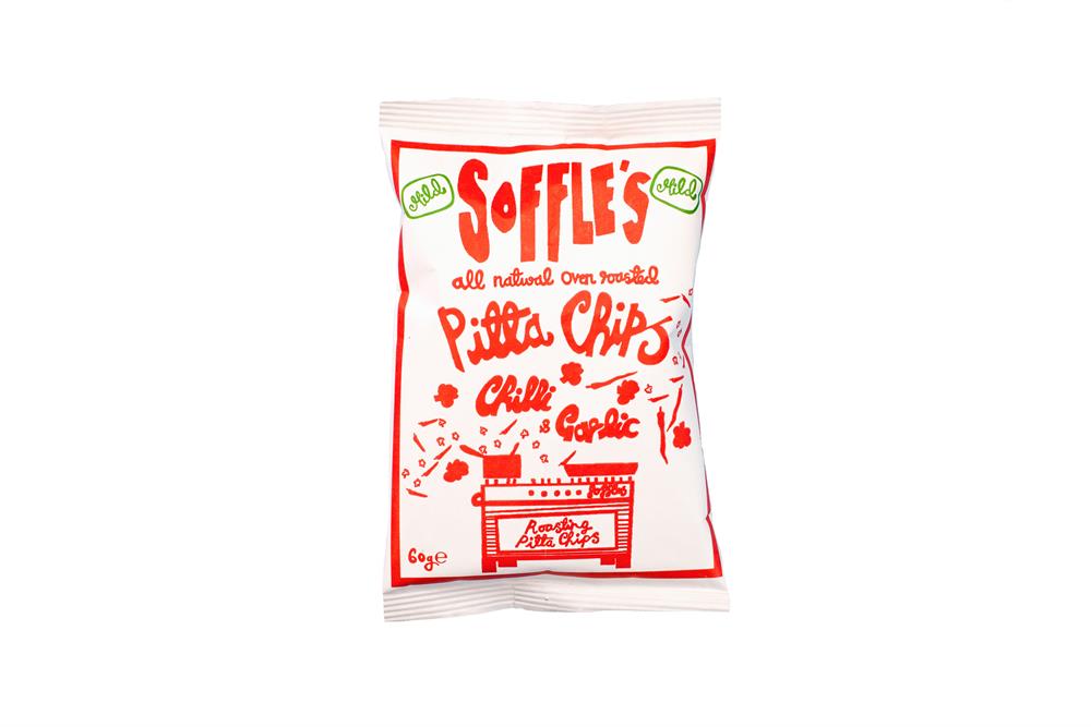 Soffles Pitta Chips_Chilli & Garlic Mild Pitta Chips 60g-Pack of 15