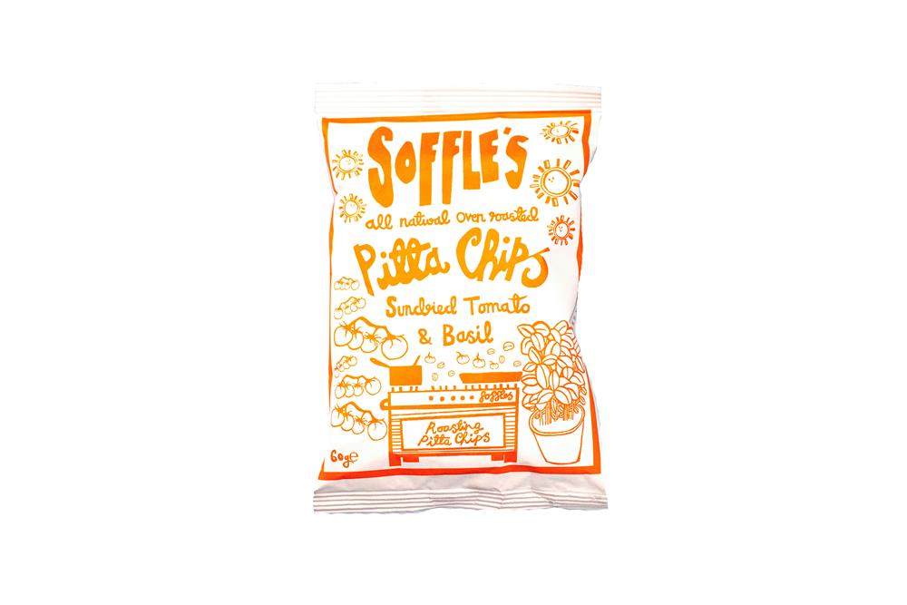Soffles Pitta Chips_Sundried Tomato & Basil Pitta Chips 60gs-pack of 15
