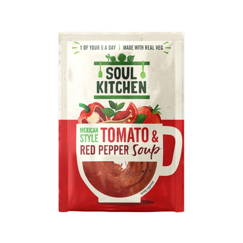 Soul Kitchen Mexican Tomato & Red Pepper Instant Soup vegan 25g-pack of 4